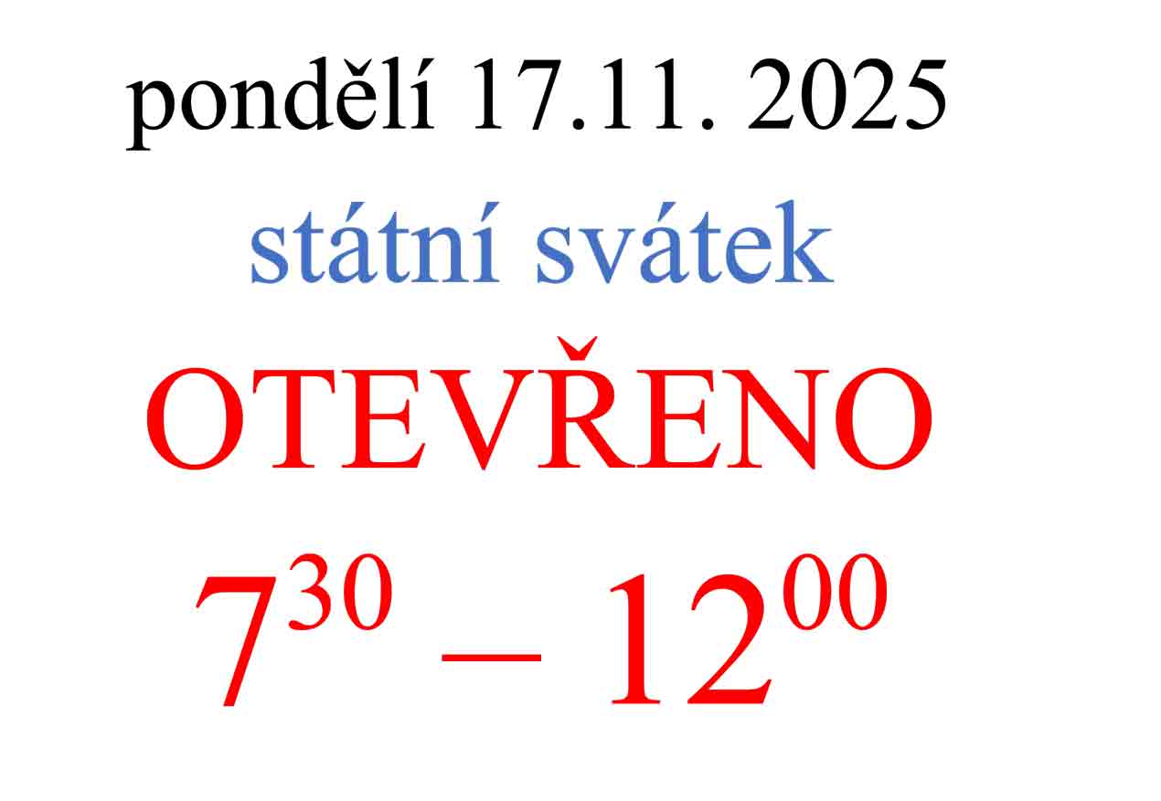 Otevírací doba 17.11. 2025